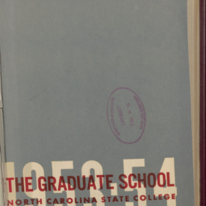 State College record, The Graduate School Catalog 1953-1954,  Vol 52 No. 3, November 1952