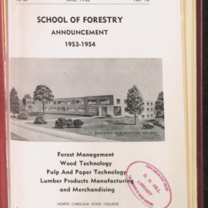 State College record, School of Forestry Announcement 1953-1954, Vol 52 No. 10, June 1953