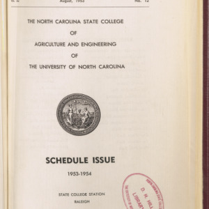 State College record, Schedule Issue 1953-1954, Vol 52 No. 12, August 1953