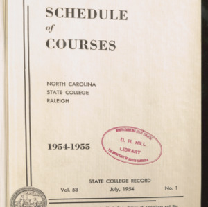 State College record, Schedule of Courses 1954-1955, Vol 53 No. 1, July 1954