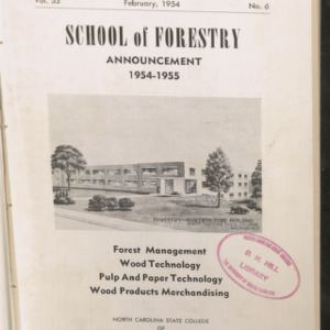 State College record , School of Forestry Announcement 1954-1955, Vol 53 No. 6, February 1954