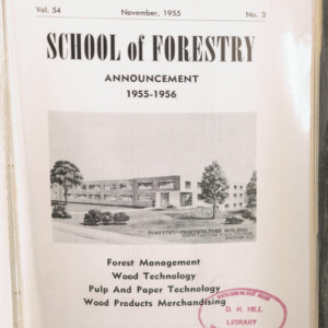 State College record, School of Forestry Announcement 1955-1956, Vol 54 No. 3, November 1955