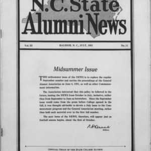 N.C. State Alumni News, Vol. 3 No. 11