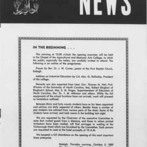 North Carolina State College News, Vol. 29, Issue Four, October, 1956