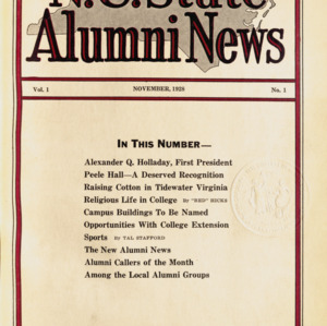 N.C. State Alumni News, Vol. 1 No. 1