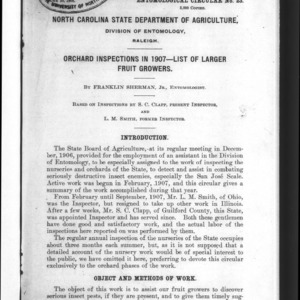 Entomological Circular No. 23 (Orchard Inspections in 1907- List of Larger Fruit Growers)