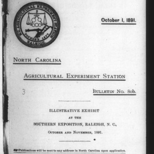 Illustrative Exhibit at the Southern Exposition, Raleigh (Agricultural Experiment Station Bulletin No. 80b)