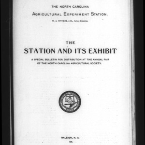 The Station and its Exhibit (Agriculture Experiment Station Special Bulletin No. 50)