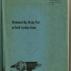 Mechanical Hay Drying Test on North Carolina Farms (Information Circular No.18)