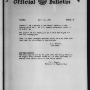 Official bulletin, Vol 1 No 48 (1930-04-14)