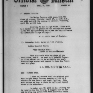Official bulletin, Vol 1 No 49 (1930-04-16)