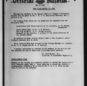 Official bulletin, Vol 1 No 51 (1930-05-01)