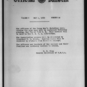 Official bulletin, Vol 1 No 52 (1930-05-06)
