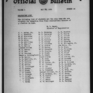 Official bulletin, Vol 1 No 48 (1930-05-22)