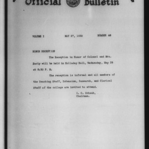 Official bulletin, Vol 1 No 48 (1930-05-27)
