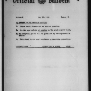 Official bulletin, Vol 1 No 49 (1930-05-28)