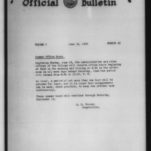 Official bulletin, Vol 1 No 52 (1930-06-13)