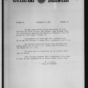 Official bulletin, Vol 2 No 15 (1930-11-07)