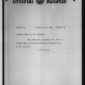 Official bulletin, Vol 2 No 26 (1930-12-10)
