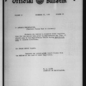 Official bulletin, Vol 2 No 26 (1930-12-12)