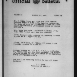 Official bulletin, Vol 2 No 55 (1931-01-21)