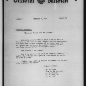 Official bulletin, Vol 2 No 59 (1931-02-07)