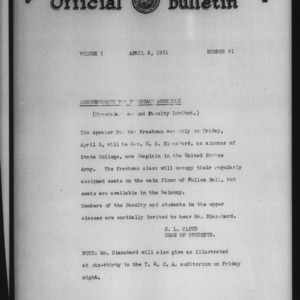 Official bulletin, Vol 2 No 81 (1931-04-02)