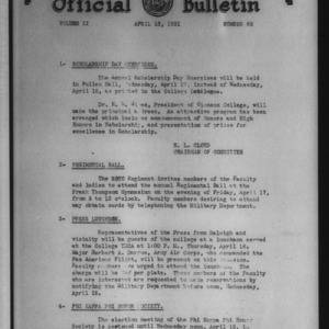Official bulletin, Vol 2 No 65 (1931-04-13)