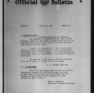 Official bulletin, Vol 2 No 67 (1931-04-20)