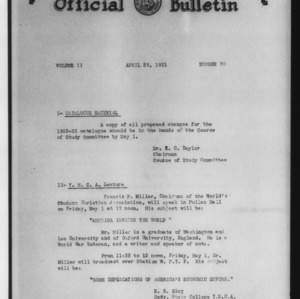 Official bulletin, Vol 2 No 70 (1931-04-29)