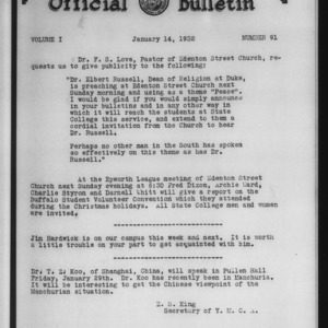 Official bulletin, Vol 1 No 91 (1932-01-14)