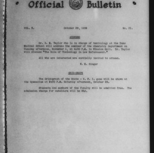 Official Bulletin, Vol. 10 No. 21