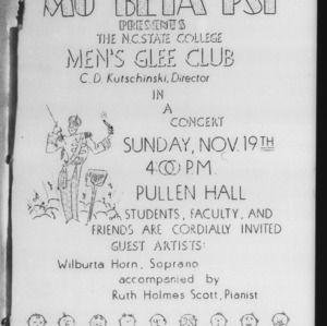 Mu Beta Psi Presents the Men's Glee Club advertisement [November 19, 1939]