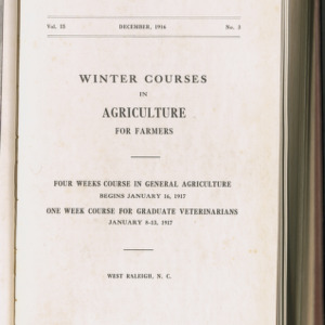 Agricultural and Mechanical College Record, Winter Courses in Agriculture, Vol. 15 No. 3, Dec 1916