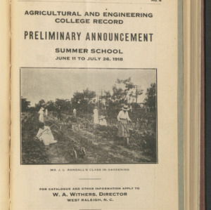 Agricultural and Engineering College Record, Summer School, Vol. 16 No. 4, Dec 1917