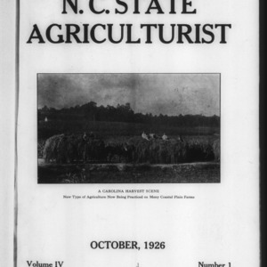 N. C. State Agriculturist Vol 4. No 1.
