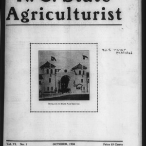 N. C. State Agriculturist Vol 6. No 1.