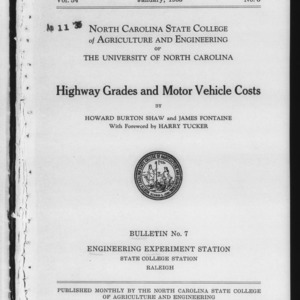 Highway Grades and Motor Vehicle Costs (Engineering Experiment Station Bulletin No. 7)