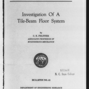 Investigation of a Tile-Beam Floor System (Engineering Research Bulletin No. 41)
