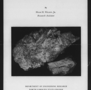 Properties and Thermal Behavior of North Carolina Sillimanite (Engineering Research Bulletin No. 52)