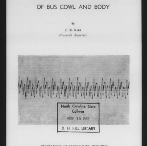 Attachment and Vibration of Bus Cowl and Body (Engineering Research Bulletin No. 54)