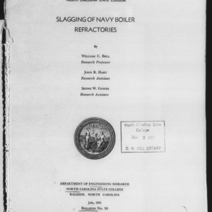 Slagging of Navy Boiler Refractories (Engineering Research Bulletin No. 58)