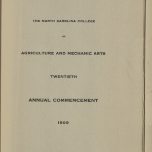 Twentieth Annual Commencement, 1909