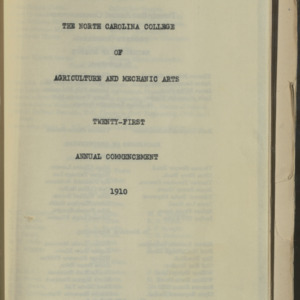 Twenty-First Annual Commencement, 1910