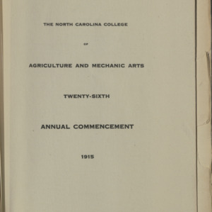 Twenty-Sixth Annual Commencement, 1915