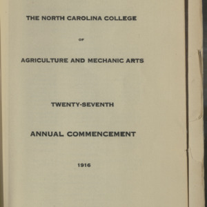 Twenty-Seventh Annual Commencement, 1916