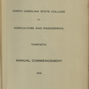 Thirtieth Annual Commencement, 1919