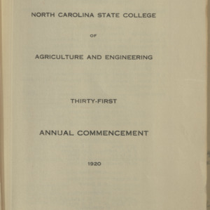 Thirty-First Annual Commencement, 1920