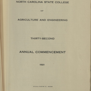 Thirty-Second Annual Commencement, 1921