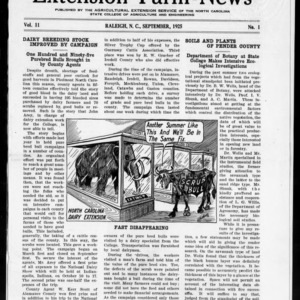 Extension Farm-News Vol. 11 No. 1, September 1925